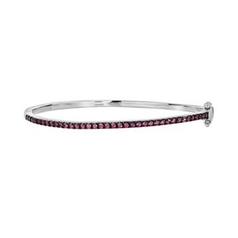 Oro Leoni Sterling Silver Rhodolite Garnet Bangle Bracelet