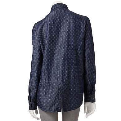 LC Lauren Conrad Dot Chambray Shirt - Women's