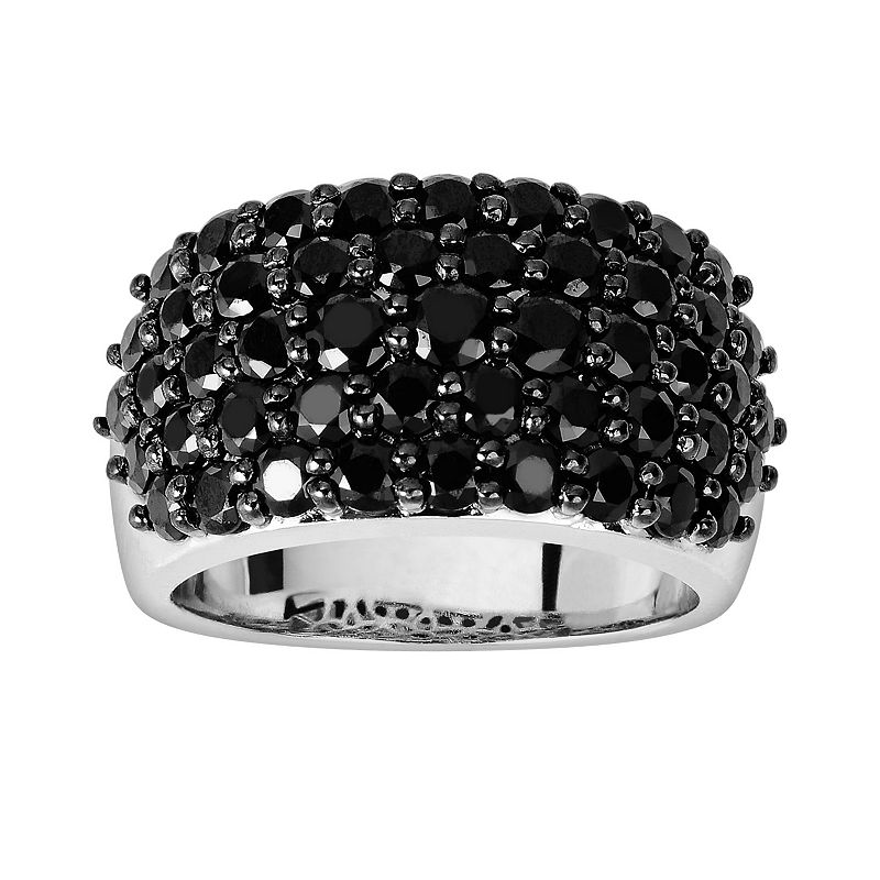Oro Leoni Sterling Silver Black Spinel Ring - Made with Genuine ...