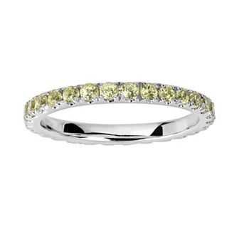 Oro Leoni Sterling Silver Peridot Eternity Ring