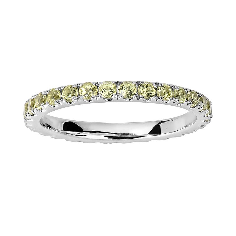 Oro Leoni Sterling Silver Peridot Eternity Ring, Womens, Size: 6, Yellow