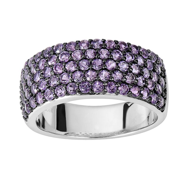 Oro Leoni Sterling Silver Amethyst Ring, Womens, Size: 6.50, Purple