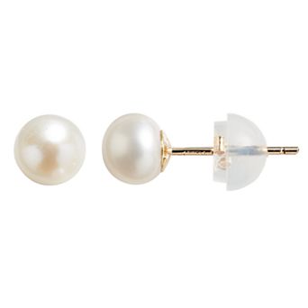 Designs by Gioelli 14k Gold 5-6 mm Freshwater Cultured Button Pearl Stud Earrings