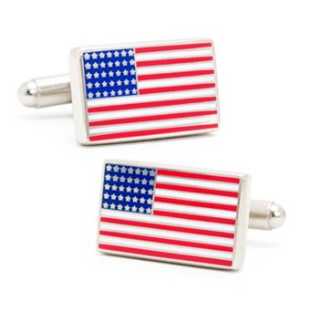Gold American Flag Cuff Links