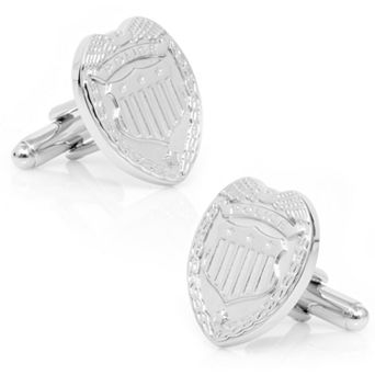 Men's Cuff Links, Inc. Silver Police Badge Cuff Links