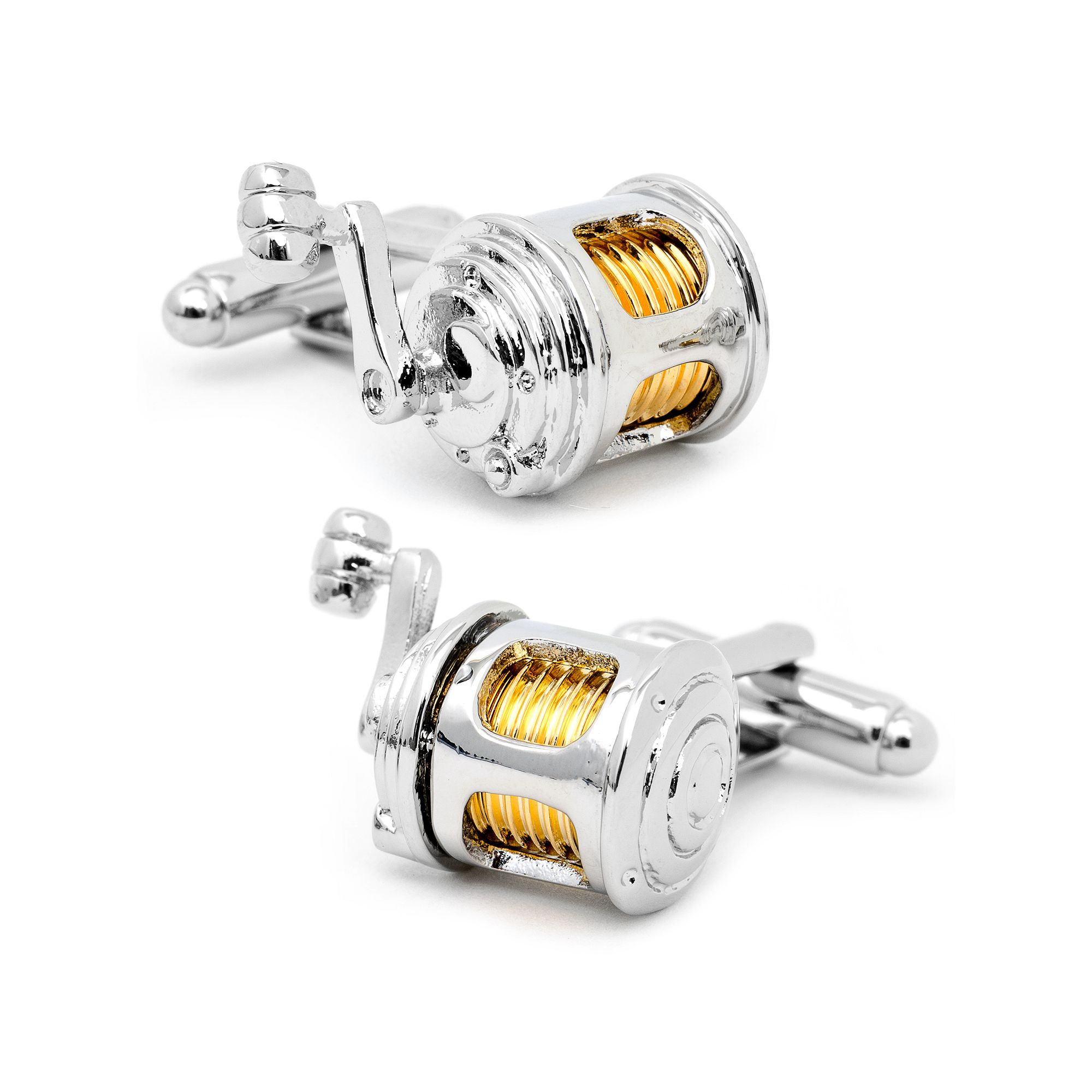 Mens Cuff Links, Inc. Fishing Reel Cuff Links