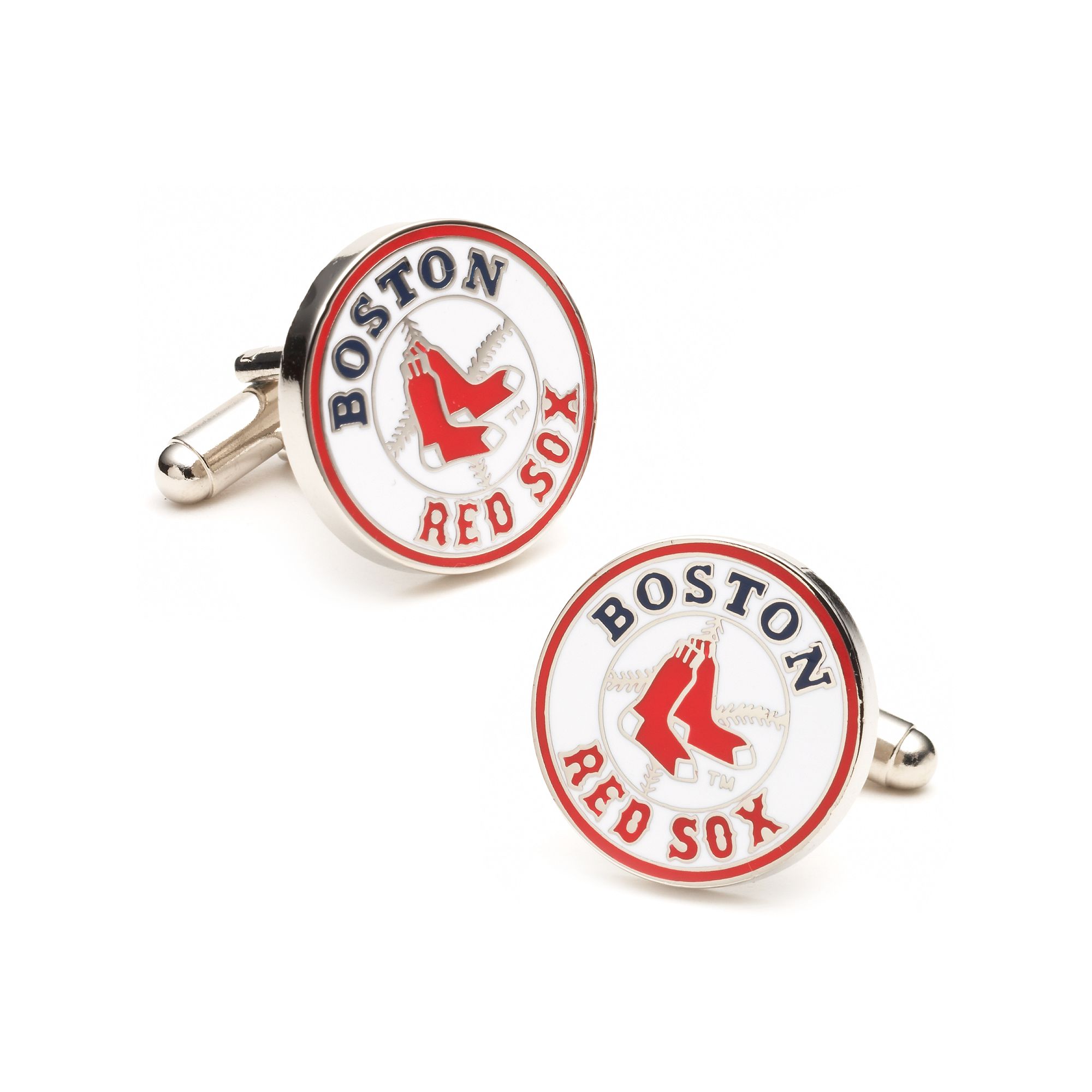 Mens Cuff Links, Inc. Boston Red Sox Rhodium-Plated Cuff Links