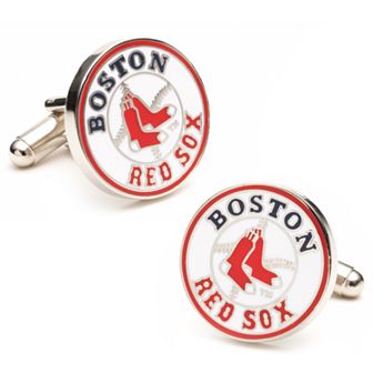Men's Cuff Links, Inc. Boston Red Sox Rhodium-Plated Cuff Links