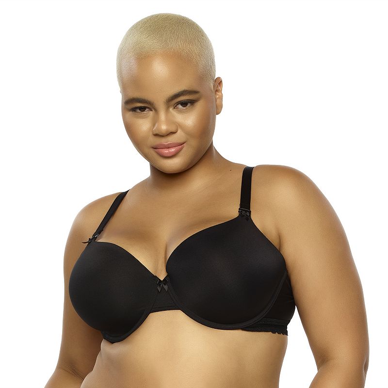 Paramour by Felina Gorgeous Memory Foam Contour Convertible T-Shirt Bra 255455, Women's, Size: 40 C, Black