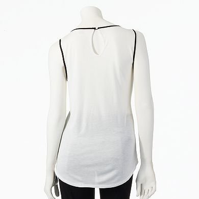 LC Lauren Conrad Mixed-Media Tank - Women's