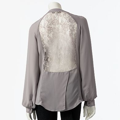 LC Lauren Conrad Lace Chiffon Blouse - Women's