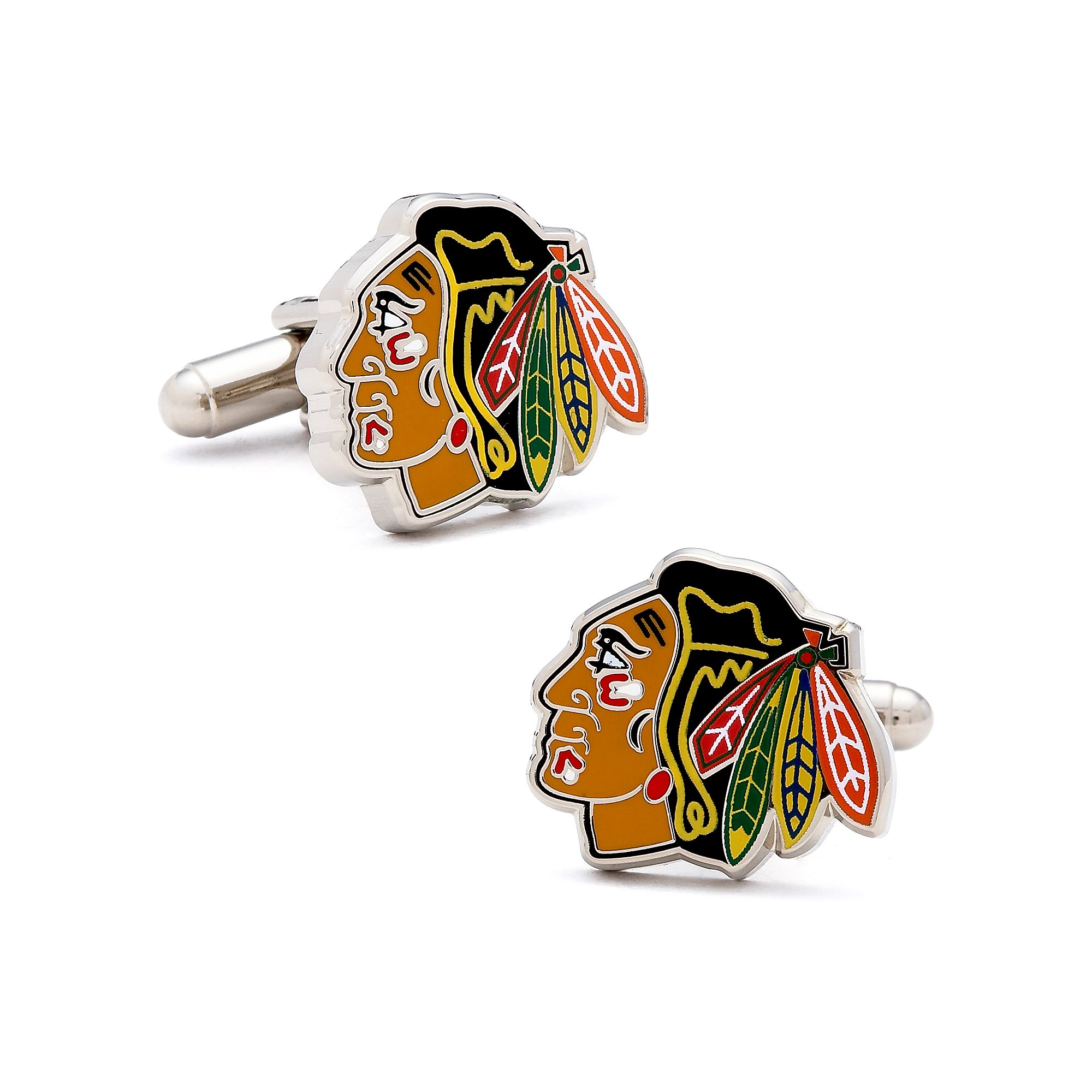 Mens Cuff Links, Inc. Chicago Blackhawks Rhodium-Plated Cuff Links, Chicag
