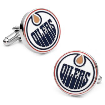 Edmonton Oilers Rhodium-Plated Cuff Links