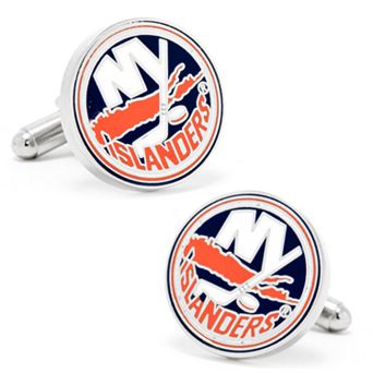 Men's Cuff Links, Inc. New York Islanders Rhodium-Plated Cuff Links
