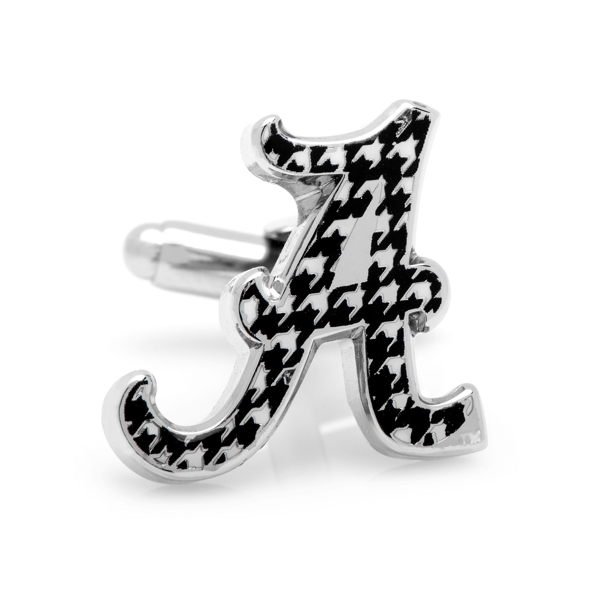 Mens Cuff Links, Inc. Alabama Crimson Tide Houndstooth Rhodium-Plated Cuff