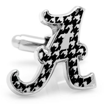 Men's Cuff Links, Inc. Alabama Crimson Tide Houndstooth Rhodium-Plated Cuff Links