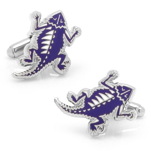 TCU Horned Frog Vintage RhodiumPlated Cuff Links