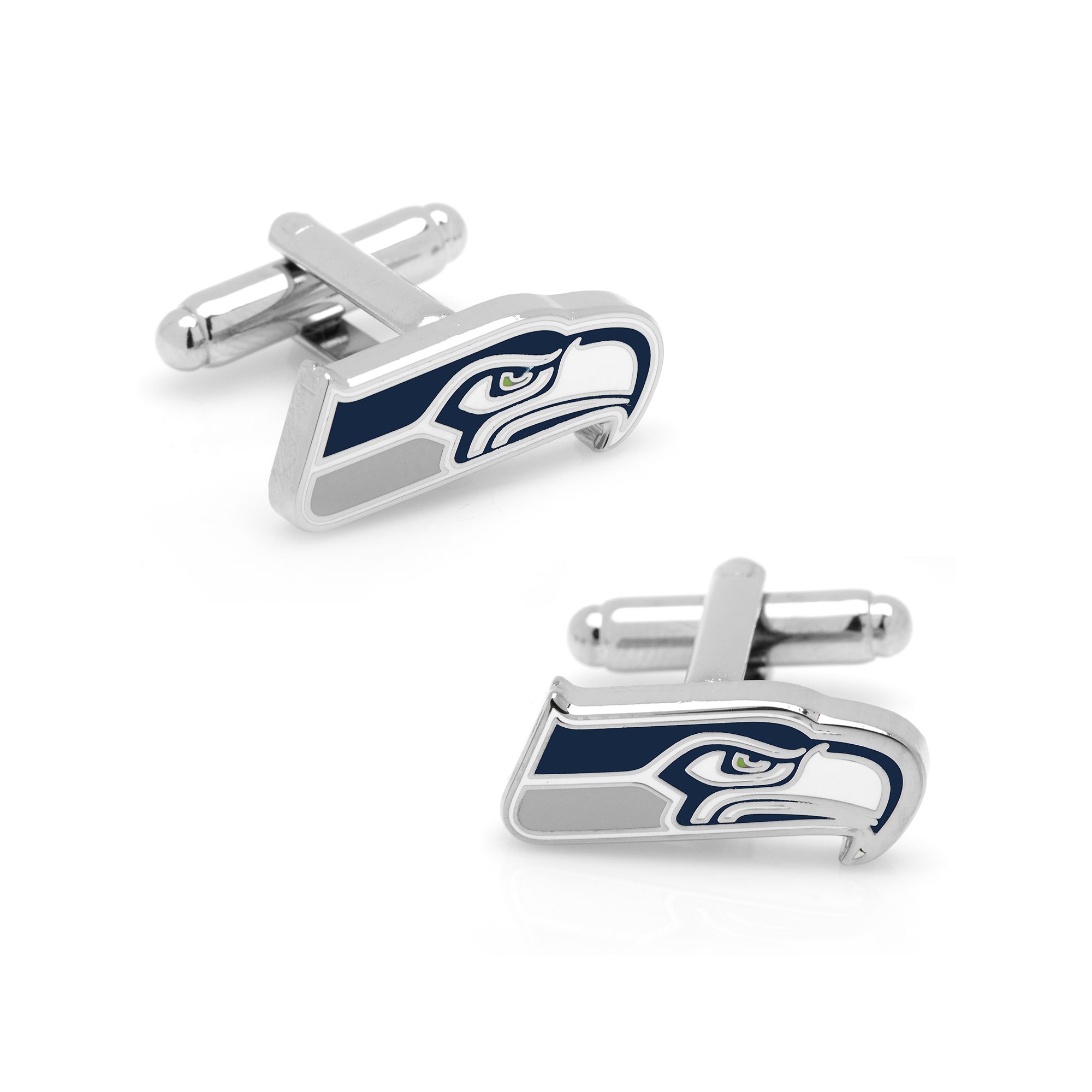 Mens Cuff Links, Inc. Seattle Seahawks Rhodium-Plated Cuff Links