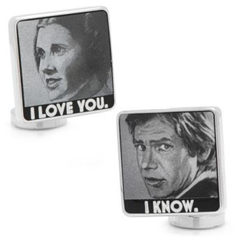 Men's Cuff Links, Inc. Star Wars "I Love You, I Know" Silver-Plated Cuff Links