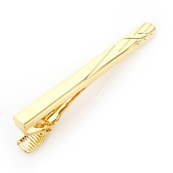 Men's Cuff Links, Inc. Gold Etched Lines Tie Clip