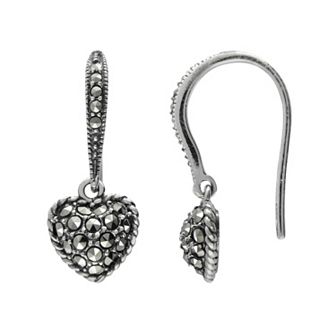 Lavish by TJM Sterling Silver Heart Drop Earrings
