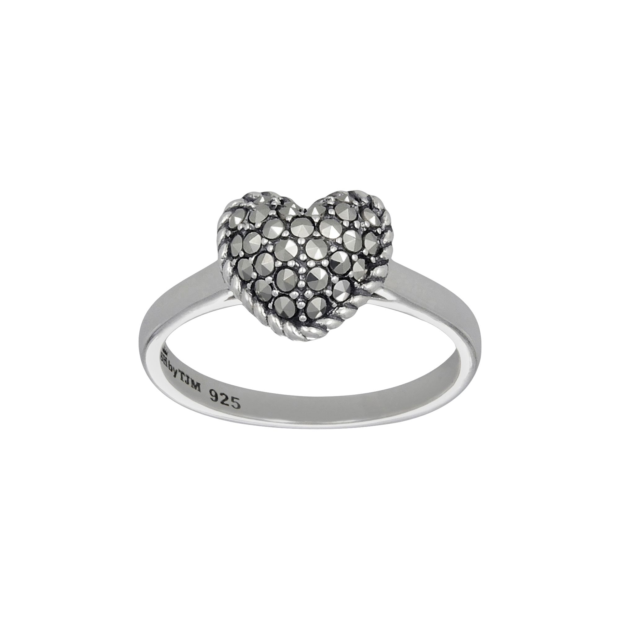 Lavish by TJM Sterling Silver Heart Ring, Womens, Size: 7, Black