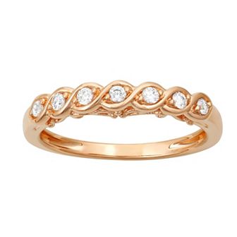 Simply Vera Vera Wang 14k Gold 1/7 ct T.W. Diamond Twist Wedding Ring