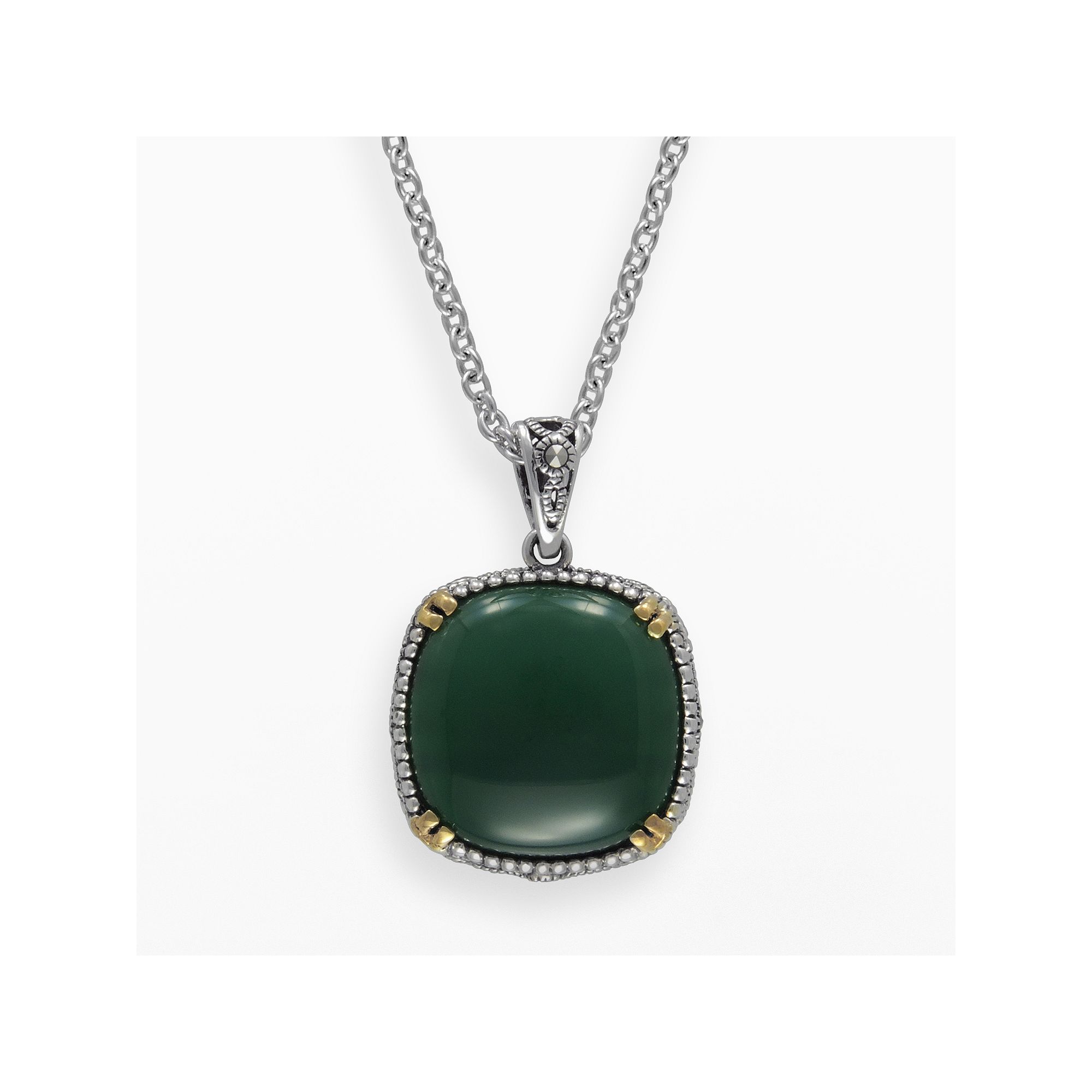 Lavish by TJM 14k Gold Over Silver & Sterling Silver Agate Pendant, Women