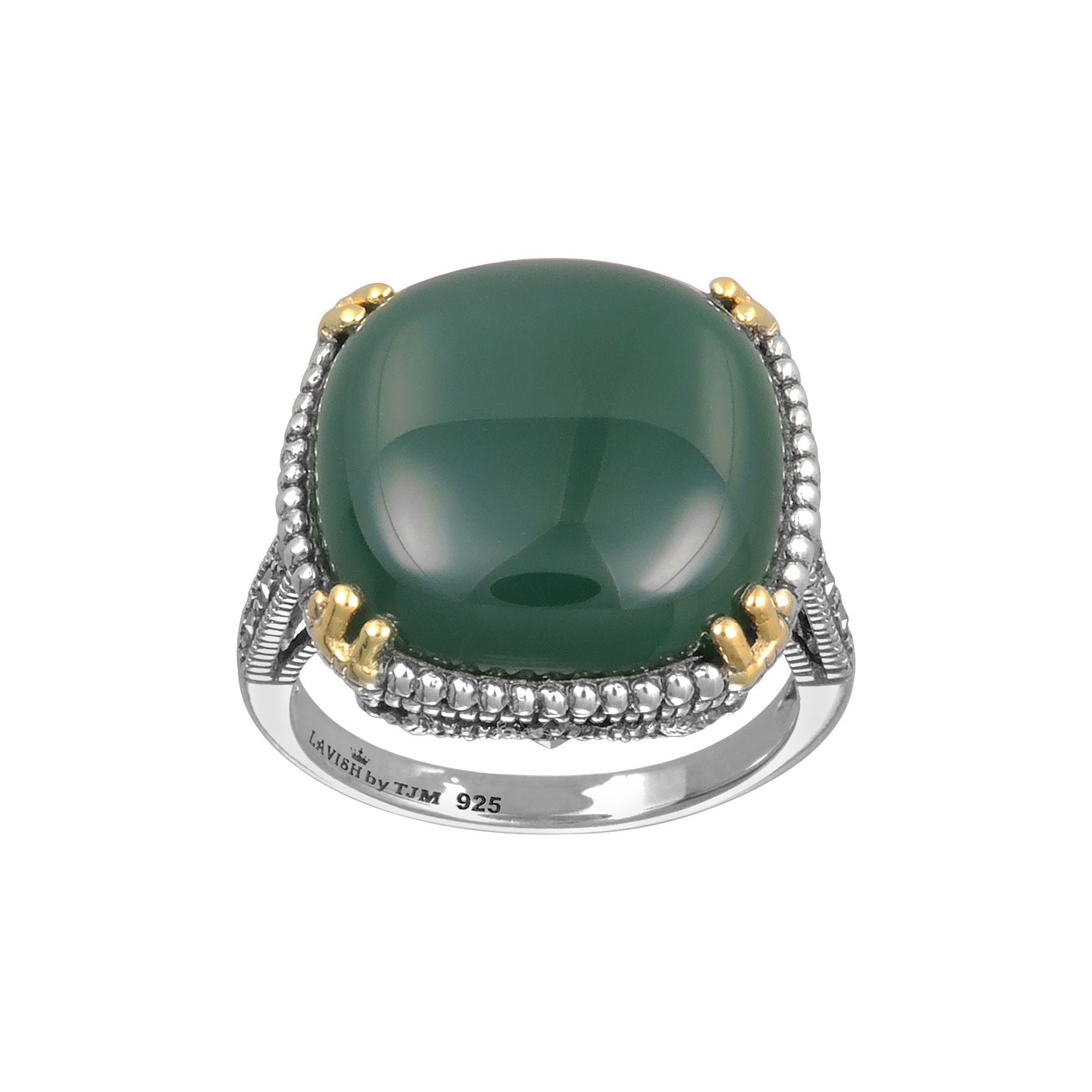 Lavish by TJM 14k Gold Over Silver & Sterling Silver Agate Ring, Womens, S