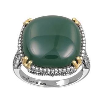 Lavish by TJM 14k Gold Over Silver & Sterling Silver Agate Ring