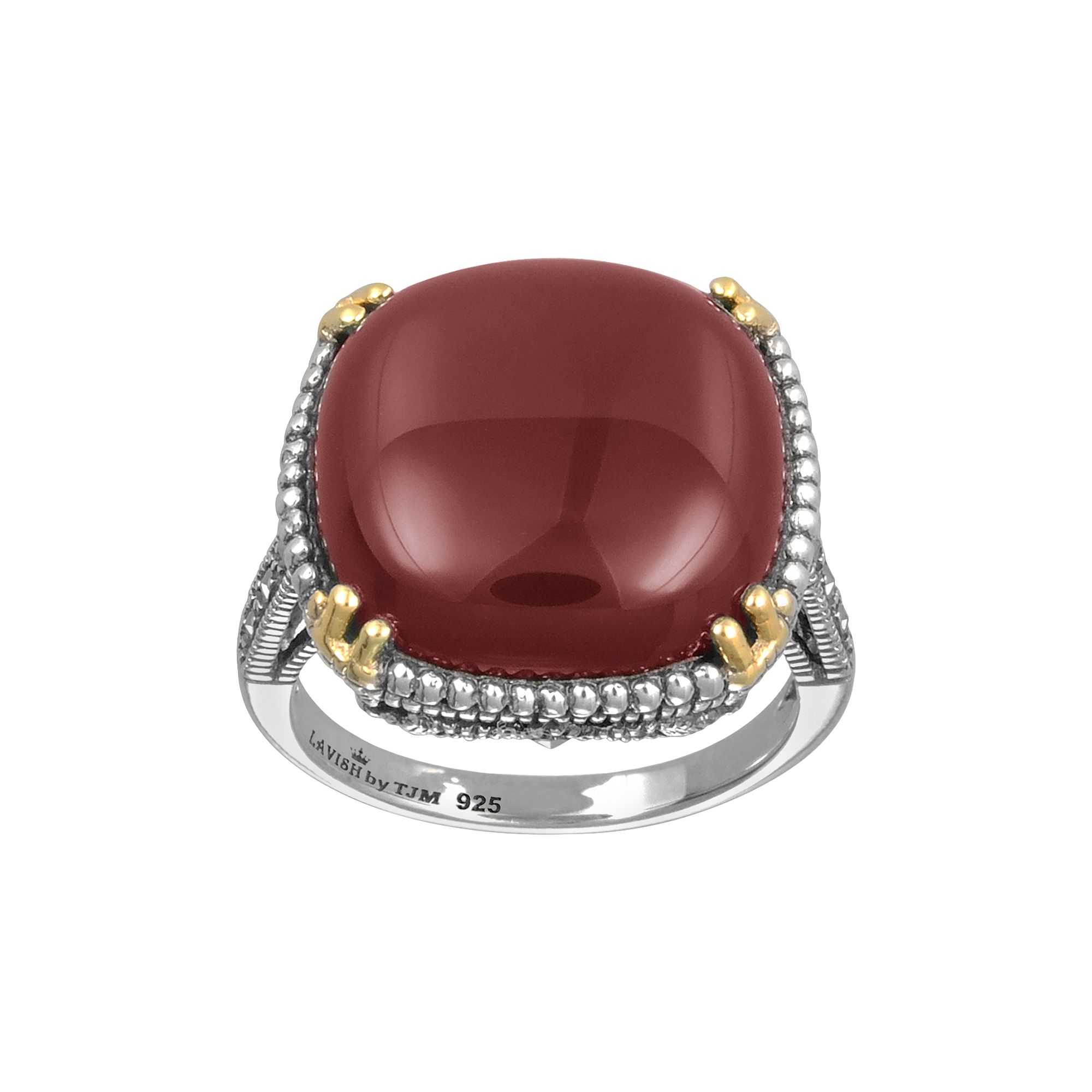 Lavish by TJM 14k Gold Over Silver & Sterling Silver Agate Ring, Womens, S
