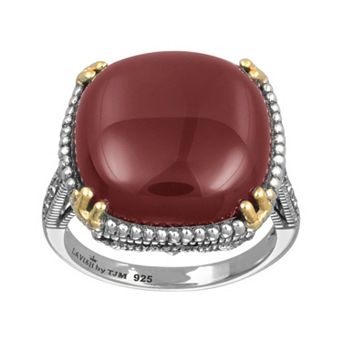 Lavish by TJM 14k Gold Over Silver & Sterling Silver Agate Ring