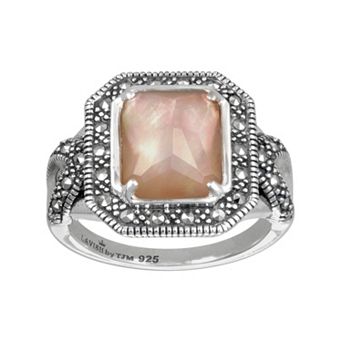Lavish by TJM Sterling Silver Mother-of-Pearl & Crystal Doublet Ring