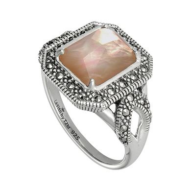 Diamond Splendor Sterling Silver Mother-of-Pearl & Crystal Doublet Ring