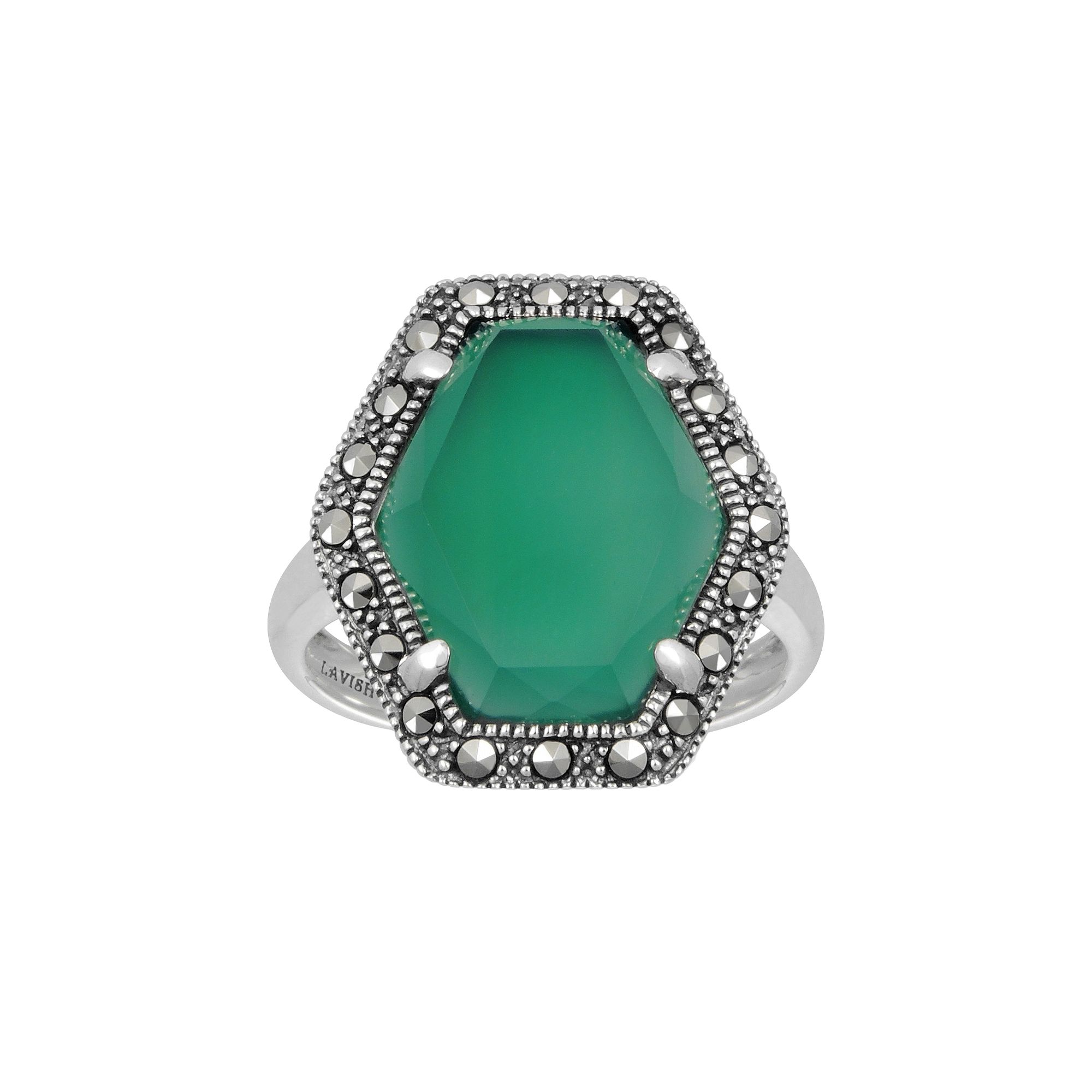Lavish by TJM Sterling Silver Green Chalcedony Ring, Womens, Size: 6