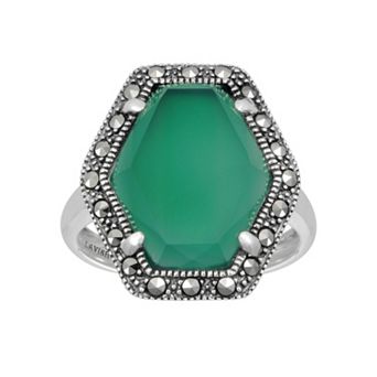 Lavish by TJM Sterling Silver Green Chalcedony Ring