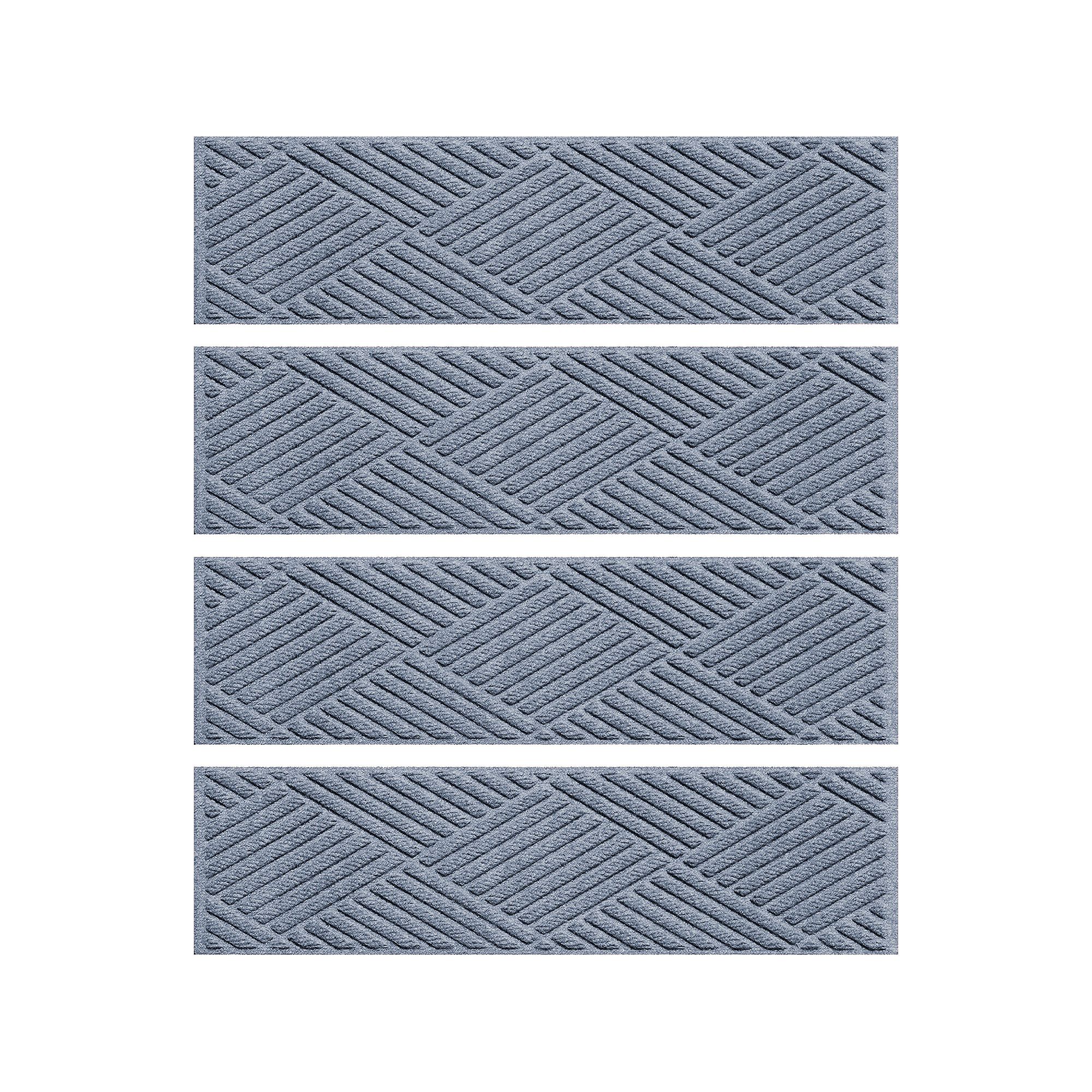 Waterhog Diamonds 8.5 x 30 4-piece Indoor Outdoor Stair Treads Set, Bl