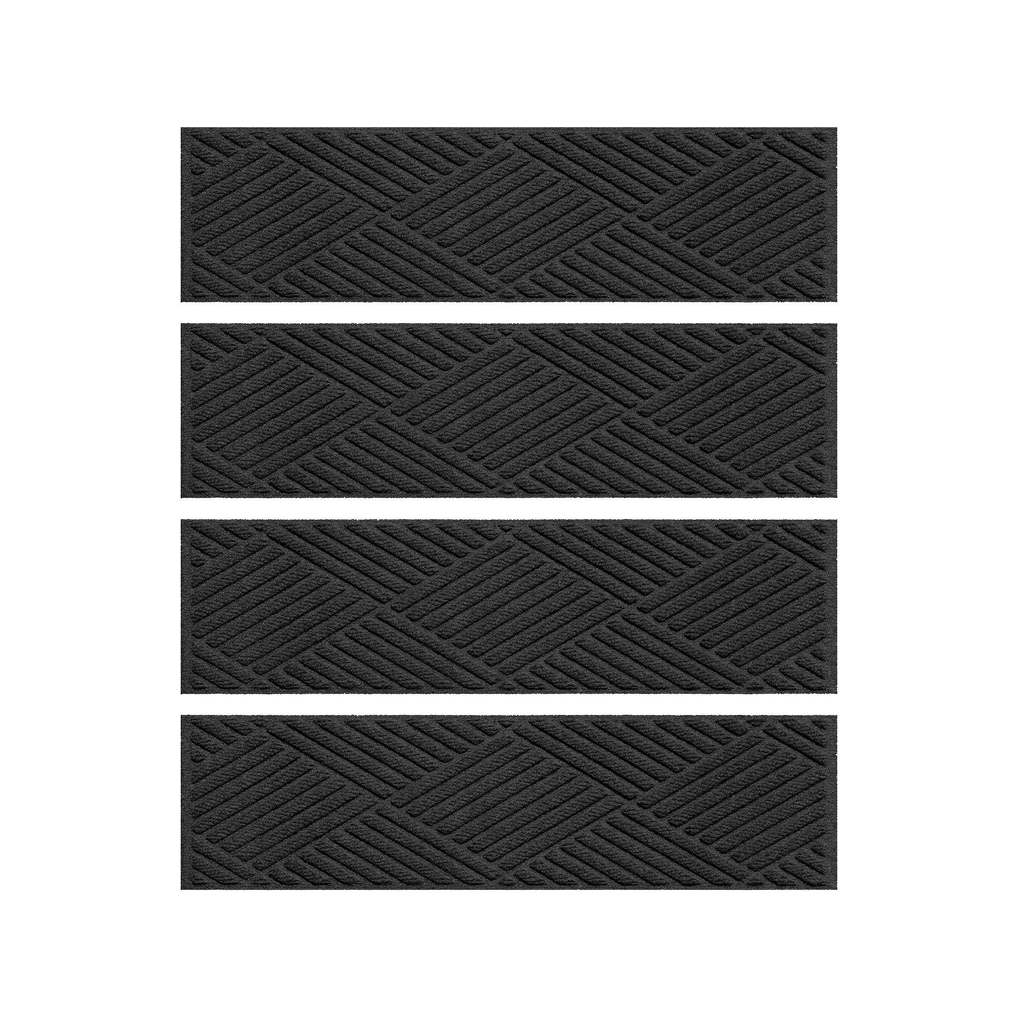 Waterhog Diamonds 8.5 x 30 4-piece Indoor Outdoor Stair Treads Set, Gr