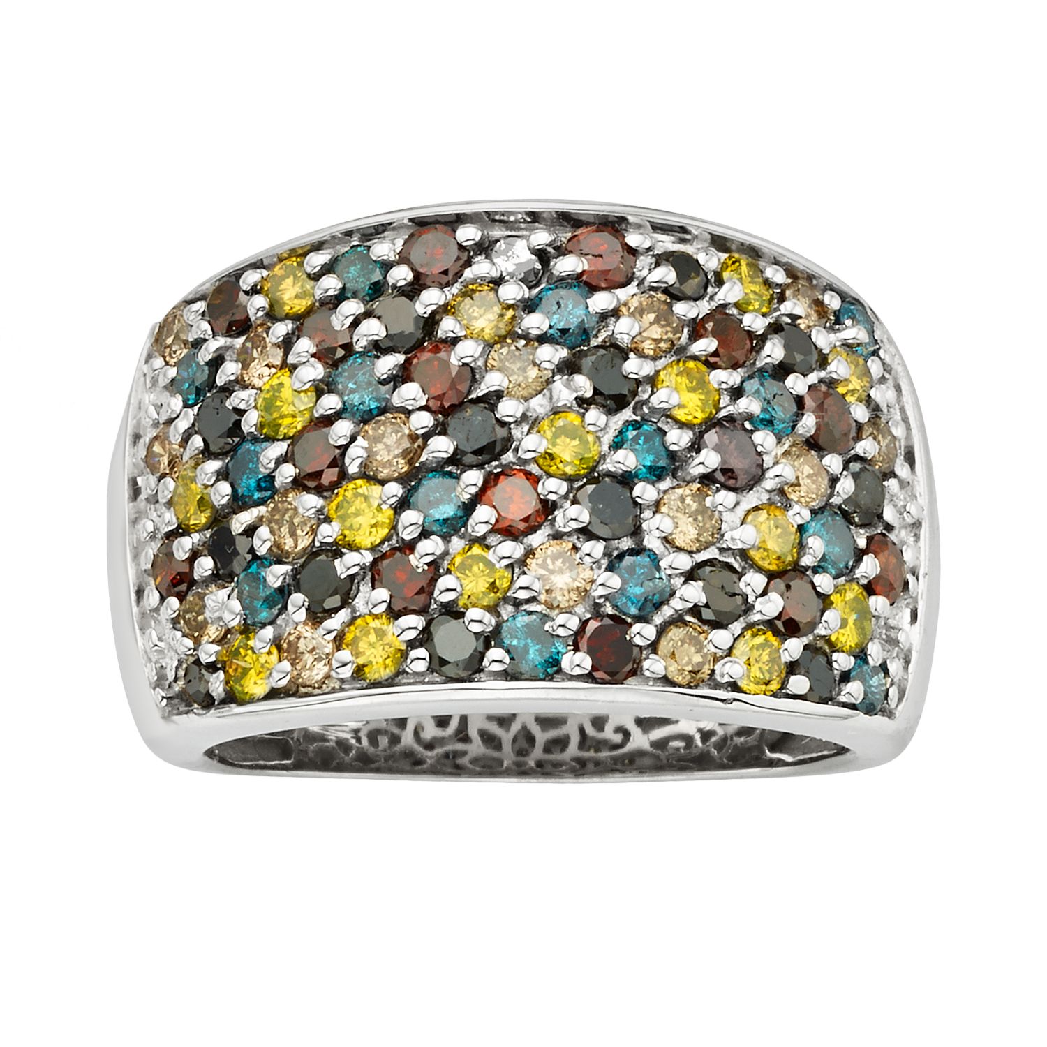 Sterling Silver Twisted Diamond Ring – Round Cut, 0.04 Cttw, Fashion Stackable Design - View #13