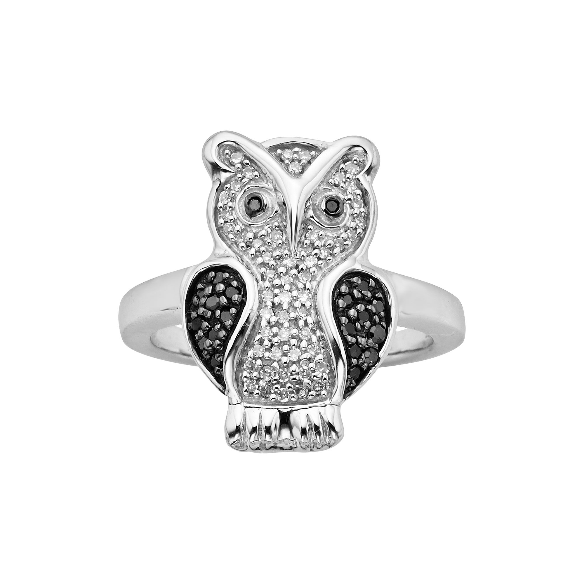 Jewelexcess Sterling Silver Two-Tone 1/4-ct. T.W. Black and White Diamond O