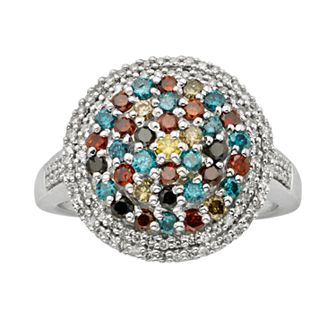 Jewelexcess Sterling Silver 1 ct T.W. Diamond Dome Ring