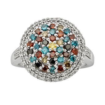 Jewelexcess Sterling Silver 1 ct T.W. Diamond Dome Ring