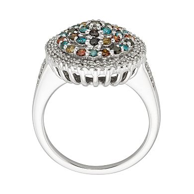 Jewelexcess Sterling Silver 1-ct. T.W. Diamond Dome Ring