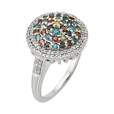 Jewelexcess Sterling Silver 1-ct. T.W. Diamond Dome Ring