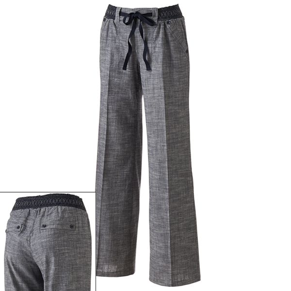 Candie's® Smocked Linen Pants Juniors