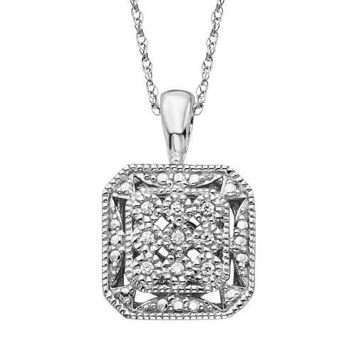 Simply Vera Vera Wang Sterling Silver Diamond Accent Openwork Octagon