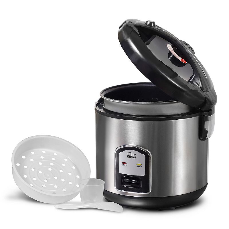 Elite Platinum 20-Cup Stainless Steel Rice Cooker, Grey