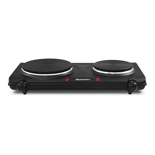 Elite Gourmet Electric Cast-Iron Double-Burner Buffet Server