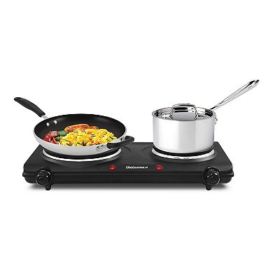 Elite Cuisine Electric Cast-Iron Double-Burner Buffet Server