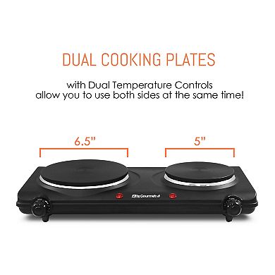 Elite Cuisine Electric Cast-Iron Double-Burner Buffet Server